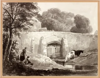 Barras Bridge (akvarell (tvätt) på papper (på kort))